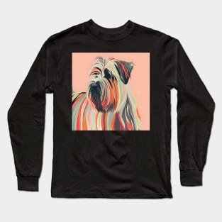 Retro Briard: Pastel Pup Revival Long Sleeve T-Shirt